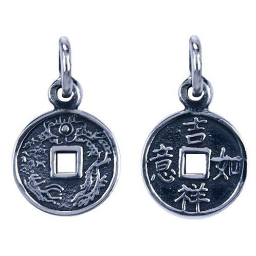 Zilveren I-Tjing muntje ketting hanger, Sieraden, Tassen en Uiterlijk, Kettinghangers, Verzenden