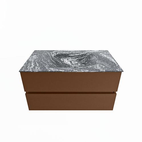 MONDIAZ VICA-DLUX 90cm badmeubel onderkast Rust 2 lades., Doe-het-zelf en Verbouw, Sanitair, Bad, Nieuw, Ophalen of Verzenden