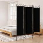 vidaXL Kamerscherm met 5 panelen 200x200 cm stof zwart, Huis en Inrichting, Woonaccessoires | Kamerschermen, Verzenden, Nieuw