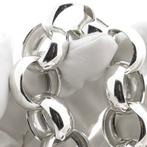Zilveren robuuste jasseron collier | 47 cm, Gebruikt, Ophalen of Verzenden, Zilver, Overige kleuren