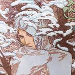 Paar handgemaakte kussens - Alfons Mucha Winter - Kussen (2)