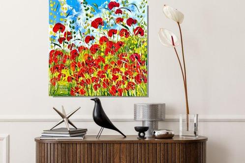 Patrizia Schüller - Rote Blütenpracht mit rotem Mohn, Antiek en Kunst, Kunst | Schilderijen | Modern