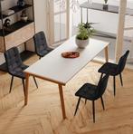 Set van 4 Fluwelen Eetkamerstoelen –Metalen Frame en Comfort, Huis en Inrichting, Stoelen, Verzenden, Nieuw