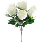 CRINKLED ROSEBUD BUSH WITH GRASS WHITE Roos boeket, Ophalen of Verzenden, Nieuw