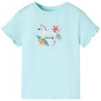 vidaXL Kindershirt met korte mouwen 140 lichtzeeblauw, Verzenden, Nieuw