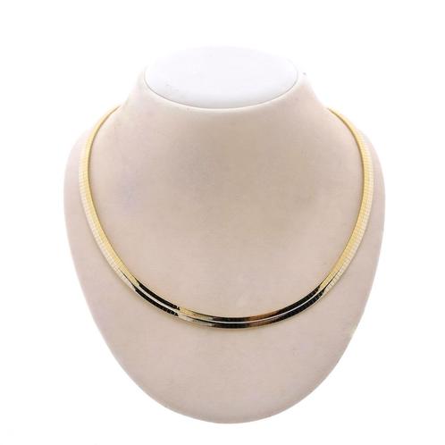 Bicolor gouden omega collier | 44 cm (omegaschakel, ketting), Sieraden, Tassen en Uiterlijk, Kettingen, Overige kleuren, Gebruikt