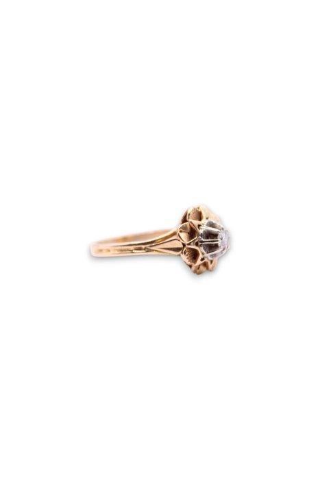 Ring - 18 karaat Geel goud, Witgoud - 0.06ct. tw. Diamant, Sieraden, Tassen en Uiterlijk, Ringen