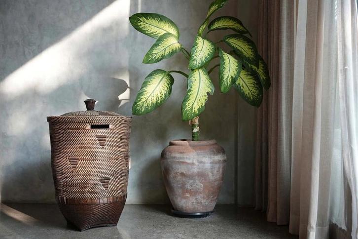 De Koloniale Wasmand - Natuurlijk Bruin - Groot, Huis en Inrichting, Woonaccessoires | Schalen en Manden, Verzenden