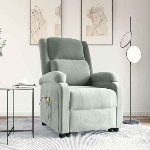 vidaXL Sta-op-massagestoel fluweel lichtgrijs, Sport en Fitness, Massageproducten, Nieuw, Verzenden