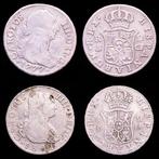Spanje. Carlos III y Carlos IV. Lote de dos (2) monedas de 2, Postzegels en Munten, Munten | Europa | Niet-Euromunten