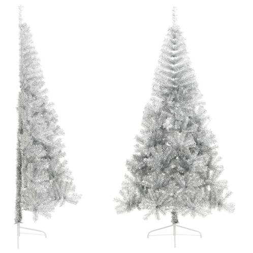 Halve Kunstkerstboom 210cm Zilver - Retourdeal - 35% Kort..., Huis en Inrichting, Woonaccessoires | Kunstplanten en Kunstbloemen