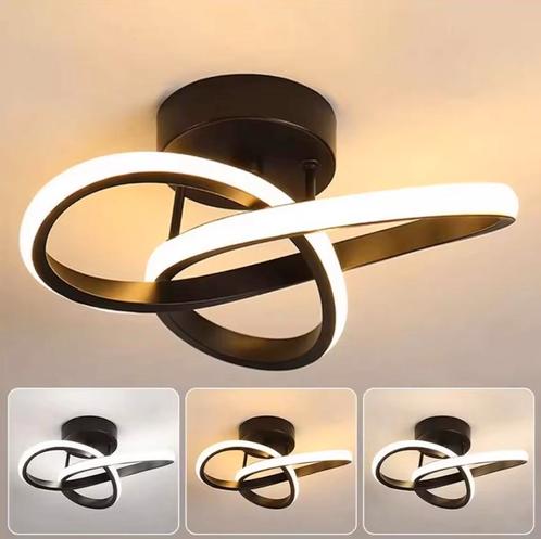 Ronde Moderne LED Plafondlamp Zwart/Wit/Zilver – Rond Design, Huis en Inrichting, Lampen | Plafondlampen, Nieuw, Verzenden