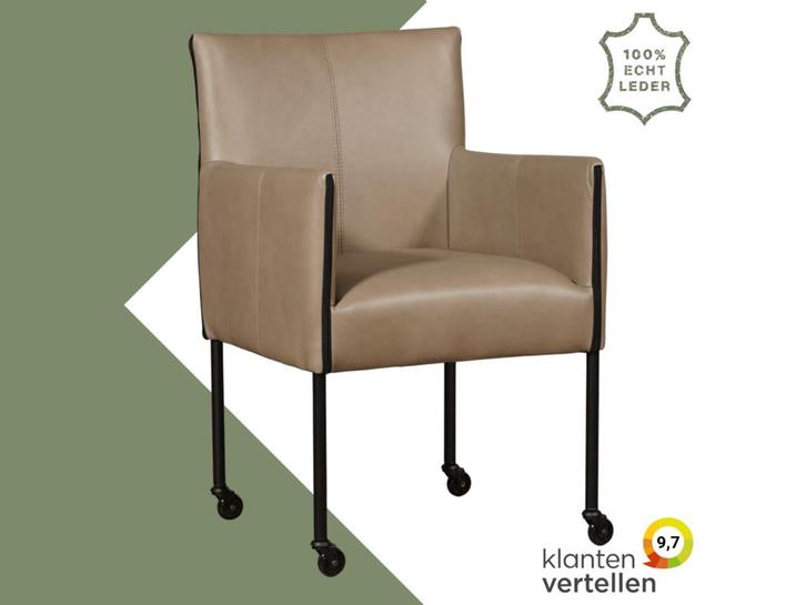 Leren eetkamerstoel More, Huis en Inrichting, Stoelen, Eén, Nieuw, Leer, Ophalen of Verzenden