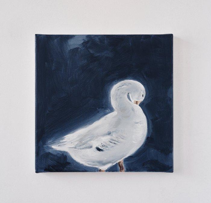 Matthieu van Riel - Witte gans, Antiek en Kunst, Kunst | Schilderijen | Modern