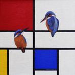 Jos Verheugen - Free after Mondrian, with Kingfishers (M798), Antiek en Kunst