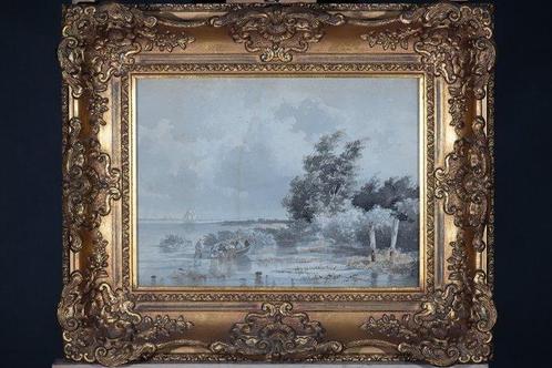 Frans Arnold Breuhaus de Groot (1824-1872) - Oeverlandschap, Antiek en Kunst, Kunst | Schilderijen | Klassiek