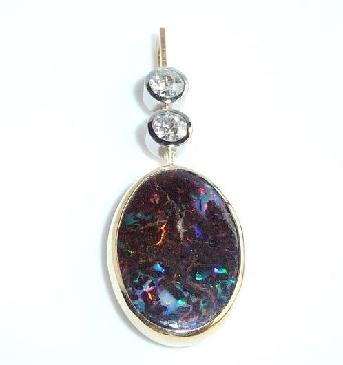 Hanger - 18 karaat Geel goud, Witgoud - 6.20ct. tw. Diamant, Sieraden, Tassen en Uiterlijk, Antieke sieraden