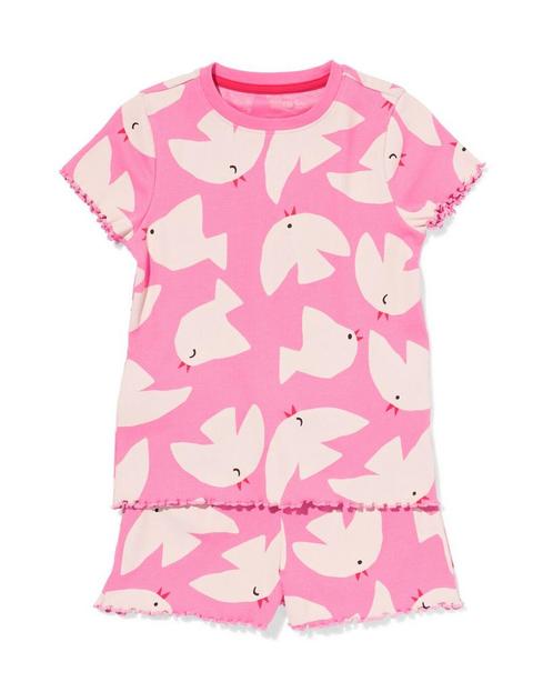 HEMA Kinder shortama rib vogel roze, Kinderen en Baby's, Kinderkleding | Overige, Nieuw, Verzenden