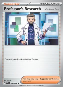 Professor Turo 088/091 holo Paldean Fates, Hobby en Vrije tijd, Verzamelkaartspellen | Pokémon, Losse kaart, Nieuw, Foil, Ophalen of Verzenden