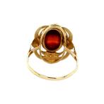 Gouden vintage ring met streepagaat 14 krt, Sieraden, Tassen en Uiterlijk, Ringen, Ophalen of Verzenden, Nieuw