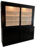 Zwarte strakke buffetkast Petten 200cm led verlichting, Huis en Inrichting, Ophalen of Verzenden, Nieuw