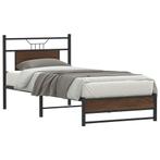 vidaXL Bedframe zonder matras bewerkt hout bruin eikenkleur, Huis en Inrichting, Slaapkamer | Bedden, 90 cm, Eenpersoons, Bruin