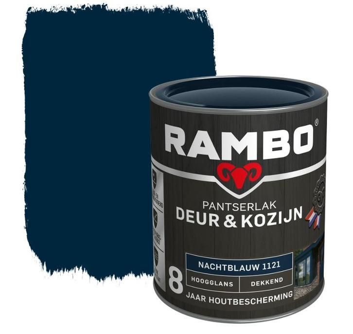 Rambo Pantserlak Deur en Kozijn Nachtblauw 1.5L, Doe-het-zelf en Verbouw, Verf, Beits en Lak, Lak, Blauw, Nieuw, Minder dan 5 liter
