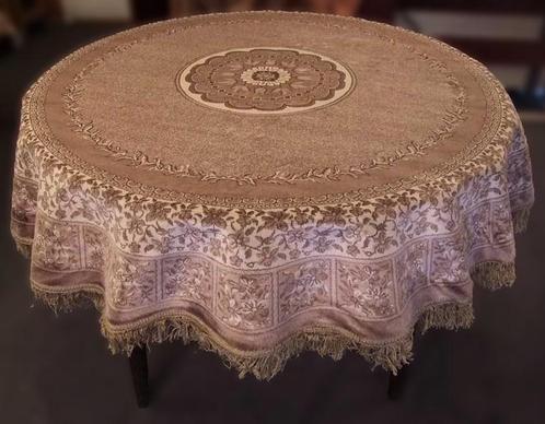 Tafelkleed Sirius 150 cm rond beige of rood - velours, Huis en Inrichting, Tafelkleden, Binnen, Rond, Nieuw, Ophalen of Verzenden