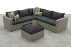 Garden Impressions Atlanta hoekbank + hocker - Vintage grey, Verzenden, Nieuw, Wicker, Loungeset