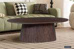 Salontafel Miguel 120 cm Ovaal Mango hout Donkerbruin (2c), Huis en Inrichting, Tafels | Salontafels, Ophalen of Verzenden, Nieuw