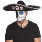 Halloween Sombrero Doodshoofden 56cm, Verzenden, Nieuw