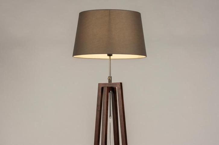 Rietveld Vloerlampen - Bruin, Grijs - Stof, Hout, Huis en Inrichting, Lampen | Vloerlampen, Verzenden