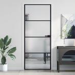 vidaXL Binnendeur smal 83x201,5 cm gehard glas en aluminium, Verzenden, Nieuw
