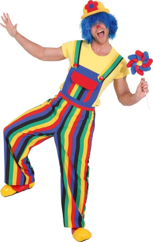 Tuinbroek Clown Gestreept Volwassenen, Kleding | Heren, Carnavalskleding en Feestkleding, Nieuw, Ophalen of Verzenden