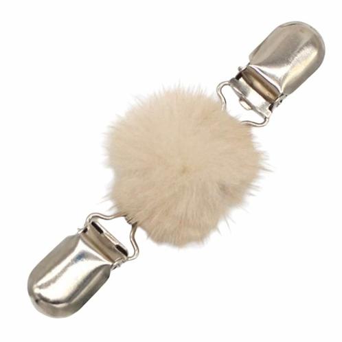 Fako Bijoux® - Vestsluiting - Vestclip - Bontje - Beige, Sieraden, Tassen en Uiterlijk, Broches, Verzenden