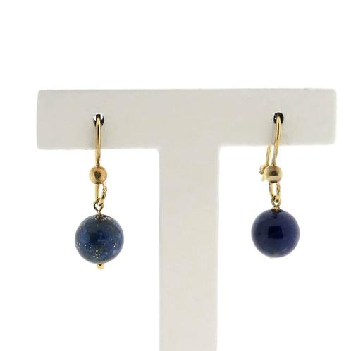 Gouden oorhangers met lapis lazuli | Vintage (oorbellen), Sieraden, Tassen en Uiterlijk, Oorbellen, Overige kleuren, Gebruikt