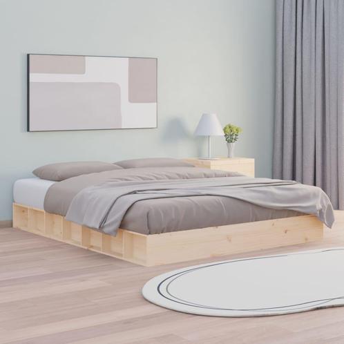vidaXL Bedframe massief hout 150x200 cm, Huis en Inrichting, Slaapkamer | Bedden, Overige maten, 200 cm, Bruin, Tweepersoons, Nieuw