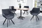 Bureaustoel THE DUTCH RETRO antiek grijs microvezel met, Huis en Inrichting, Fauteuils, Ophalen of Verzenden, Nieuw