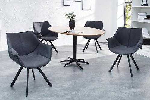 Bureaustoel THE DUTCH RETRO antiek grijs microvezel met, Huis en Inrichting, Fauteuils, Ophalen of Verzenden