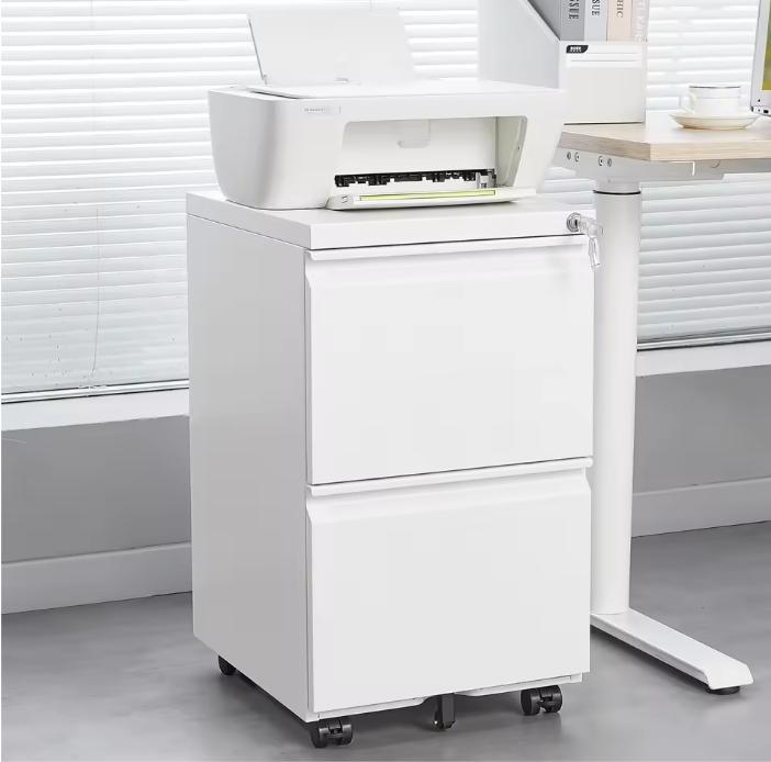 Metalen 2-Ladekast met Slot op Wielen – Kantooropslag, Huis en Inrichting, Kasten | Kledingkasten, Nieuw, Verzenden