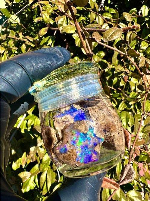 prachtige kavels van 6 wello blauwe opalen 250 karaat hoge, Verzamelen, Mineralen en Fossielen