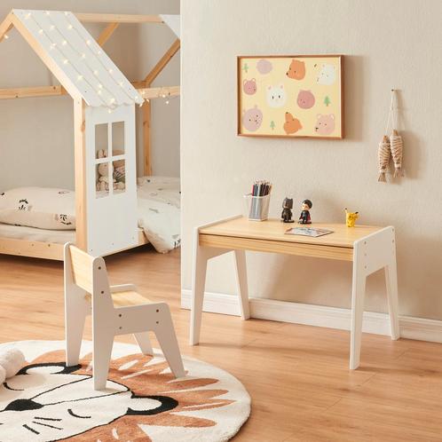 Kindertafel met kinderstoel Skinnskatteberg naturel en wit [, Kinderen en Baby's, Kinderkamer | Tafels en Stoelen, Nieuw, Verzenden