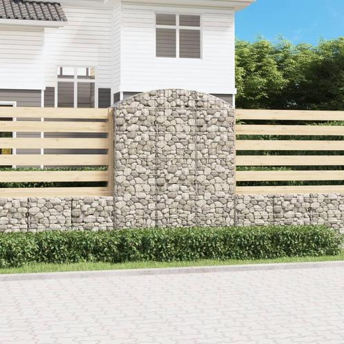 vidaXL Schanskorf gewelfd 150x50x180/200 cm gegalvaniseerd, Tuin en Terras, Bloembakken en Plantenbakken, 100 cm of meer, Nieuw