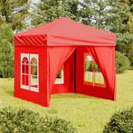 Partytent inklapbaar met zijwanden 2x2 m rood (Overige), Huis en Inrichting, Verzenden, Nieuw