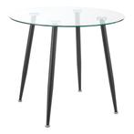 [en.casa] Glazen tafel Humppila rond 75x80 cm zwart en trans, Verzenden, Nieuw