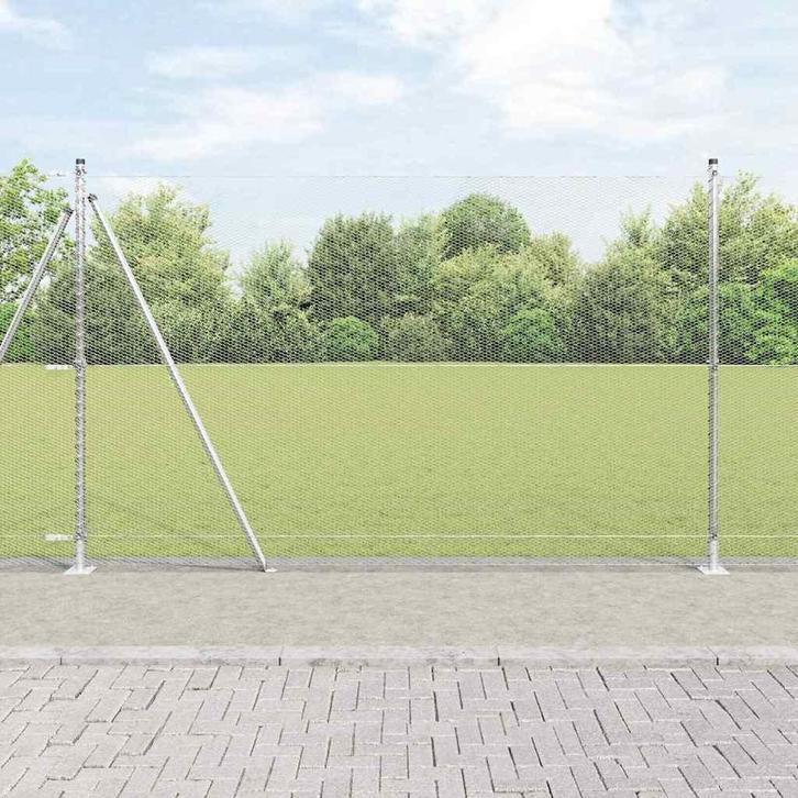 vidaXL Afrasteringspaal Zilver 25 x 1,6 m (13 mm gaas) Staal, Tuin en Terras, Schuttingen, Nieuw, IJzer, Verzenden