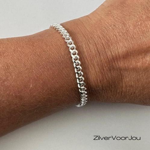 925 zilveren ronde gourmet schakel armband 5.5 mm, Sieraden, Tassen en Uiterlijk, Armbanden, Nieuw, Verzenden
