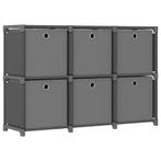 vidaXL Kast met 6 vakken met boxen 103x30x72,5 cm stof grijs, Overige materialen, 100 tot 150 cm, Verzenden, Nieuw
