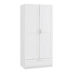 Kledingkast Finning 176x80x52 cm met 1 lade wit [en.casa], Huis en Inrichting, Kasten | Kledingkasten, Verzenden, Nieuw