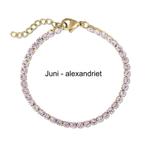 Geboorstesteen tennisarmbandjes goud, Verzenden, Nieuw, Zilver